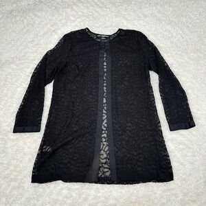 Karl Lagerfeld M Medium Black Long Lace Jacket Whimsigoth Coquette Goth Witchy